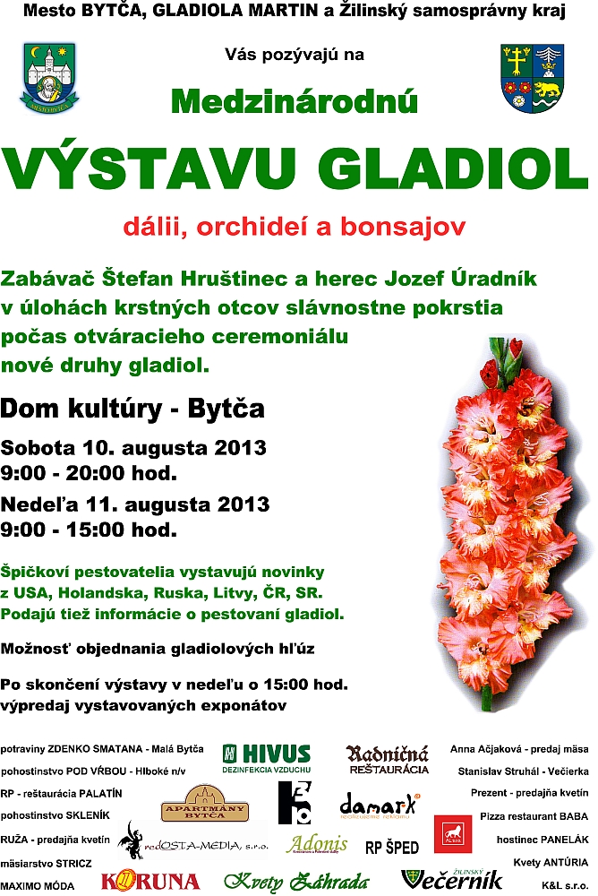 Pozvánka na výstavu Gladiol Bytča